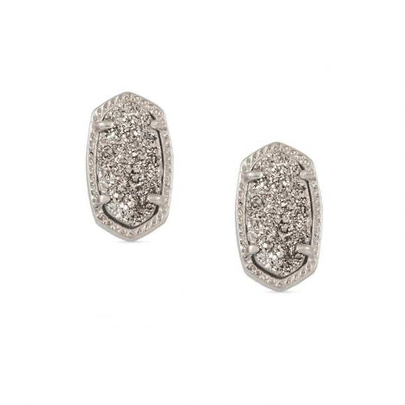 NWT KENDRA SCOTT SILVER ELLIE DRUSY EARRINGS! - Picture 2 of 5